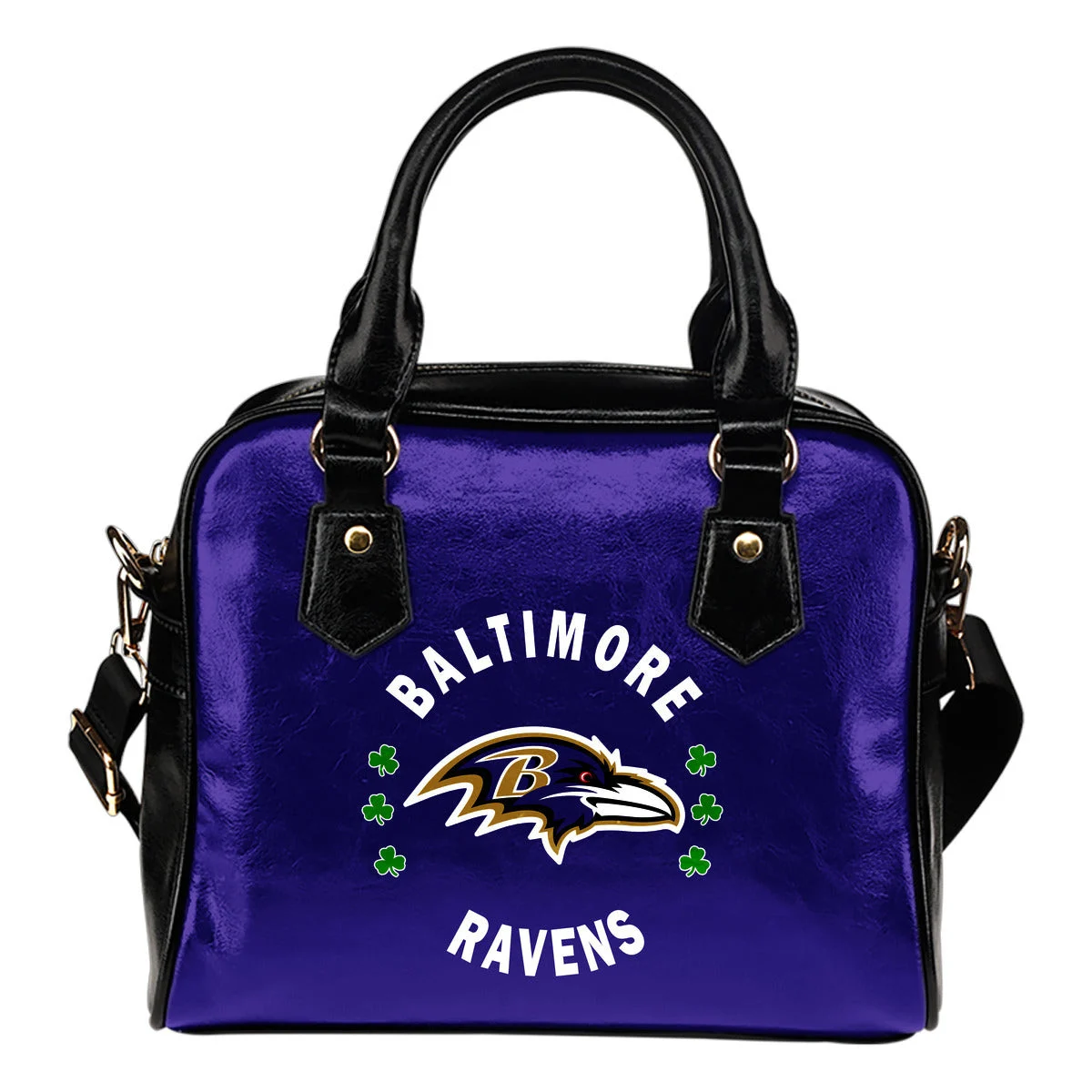 Central Beautiful Logo Circle Lucky Leaf Baltimore Ravens Shoulder Handbags Sb0801
