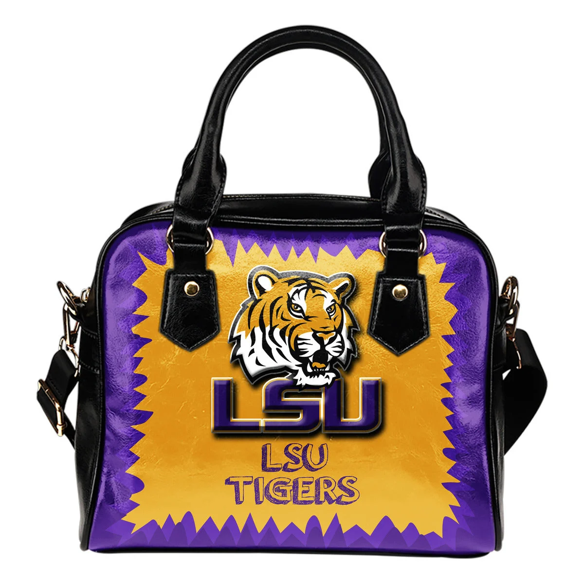 Jagged Saws Mouth Creepy LSU Tigers Shoulder Handbags Sb0801