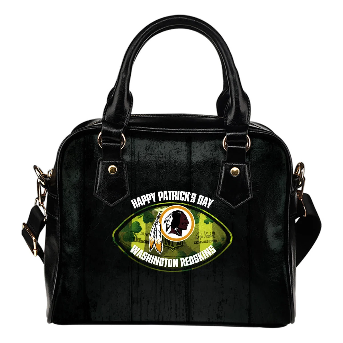 Retro Scene Lovely Shining Patrick's Day Washington Redskins Shoulder Handbags Sb0801