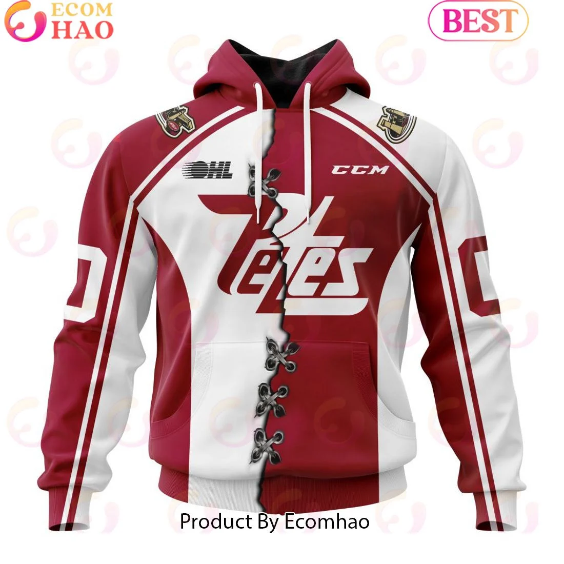 Custom OHL Peterborough Petes Mix Home And Away Jersey Personalized Letters Number Hoodie, Zip Hoodie, Man - Women, Warm, Premium Quality HZ0501