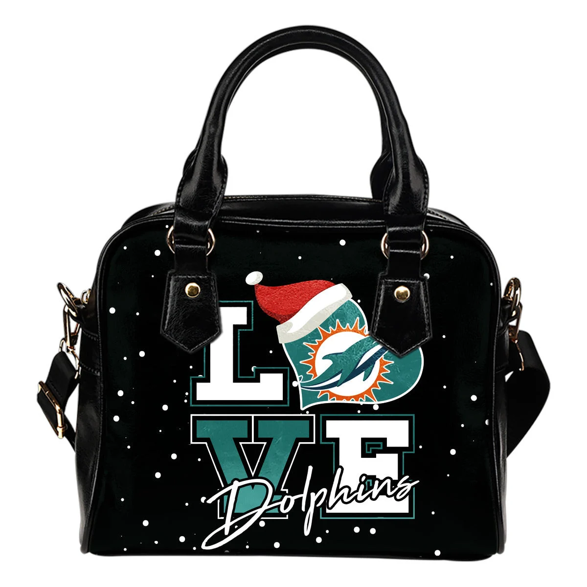 Love Word Christmas Sweet Miami Dolphins Shoulder Handbags Sb0801