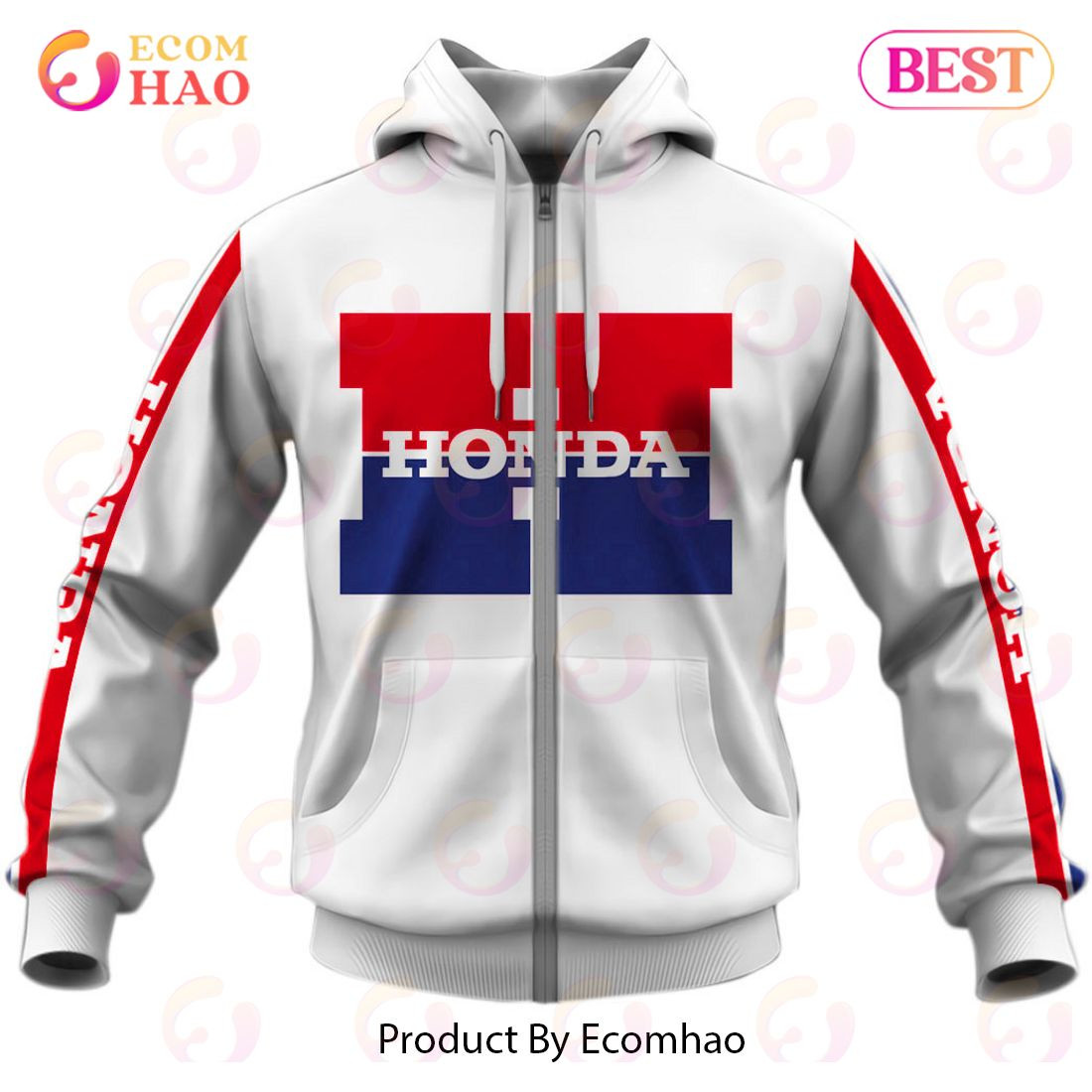 Customize Name Vintage 80's Style Honda Motocross Jersey MX Enduro AHRMA Motorcycle Enduro Dirt Bike 3D Hoodie, Zip Hoodie, Man - Women, Warm, Premium Quality HZ0501