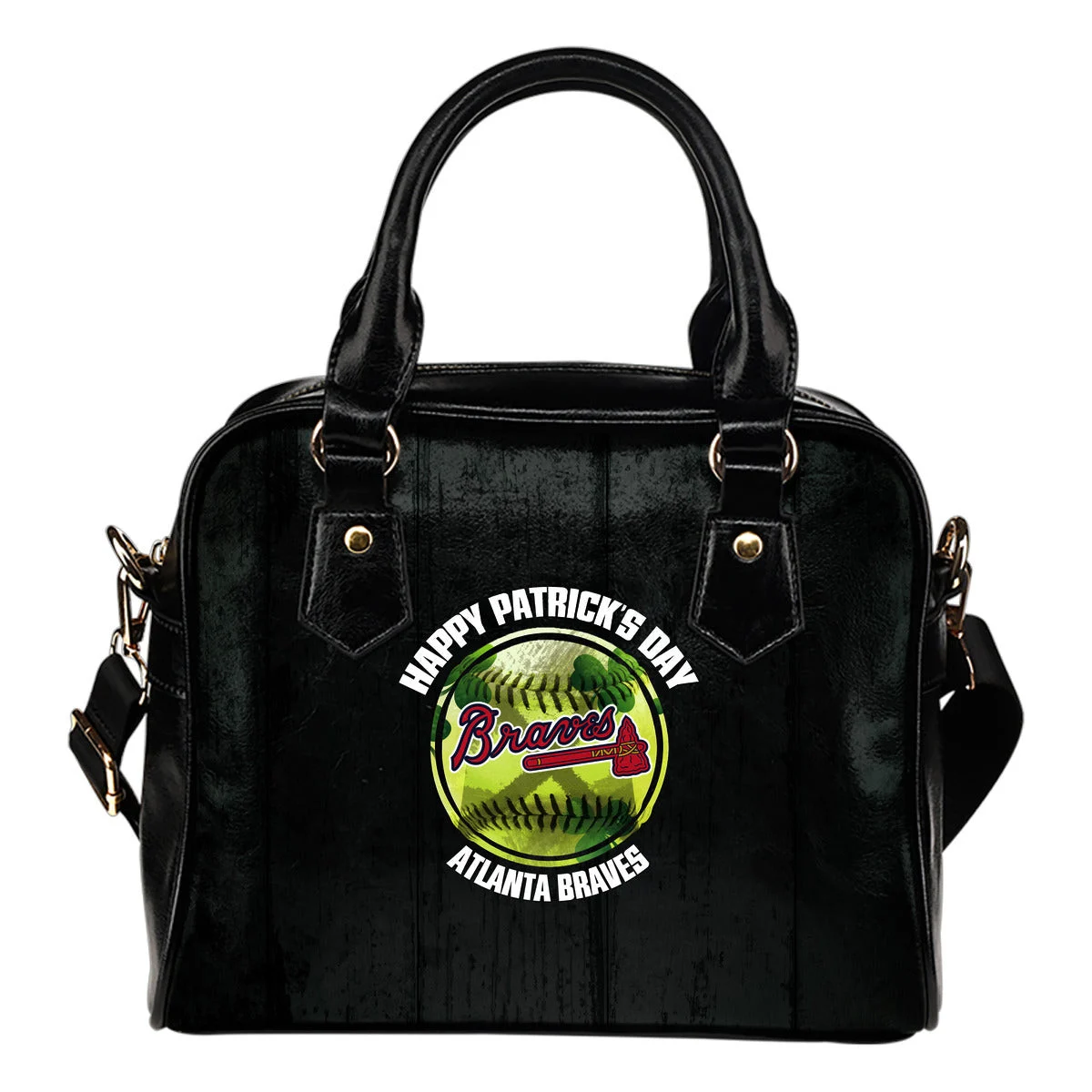 Retro Scene Lovely Shining Patrick's Day Atlanta Braves Shoulder Handbags Sb0801