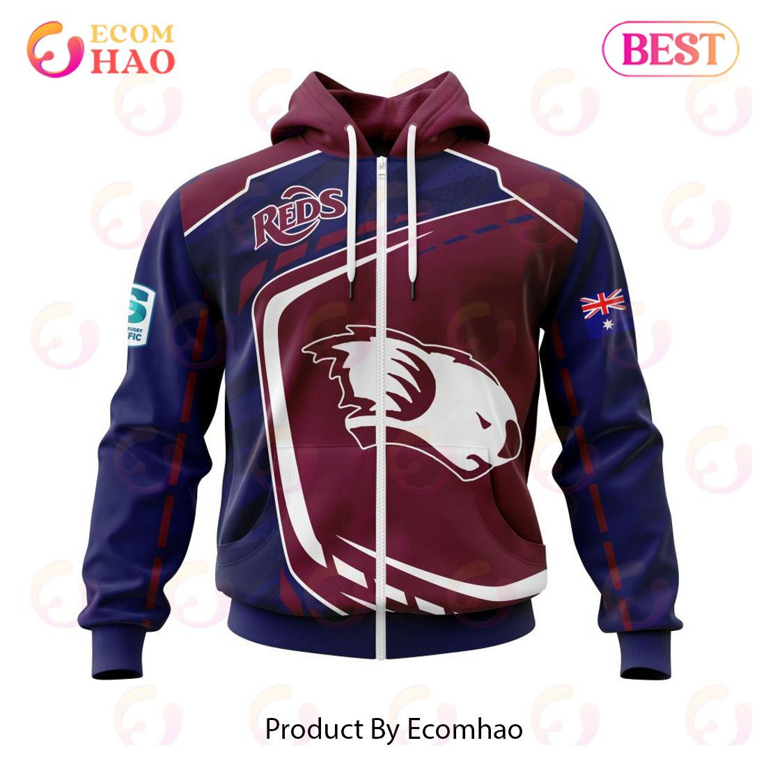 BEST Super Rugby Queensland Reds Specialized Jersey Concepts 3D Hoodie, Zip Hoodie, Man - Women, Warm, Premium Quality HZ0501