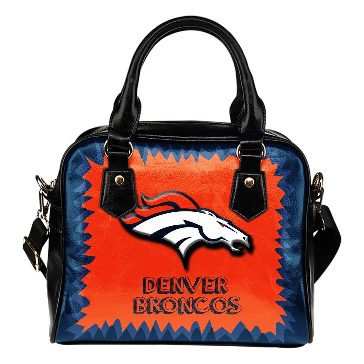 Jagged Saws Mouth Creepy Denver Broncos Shoulder Handbags Sb0801