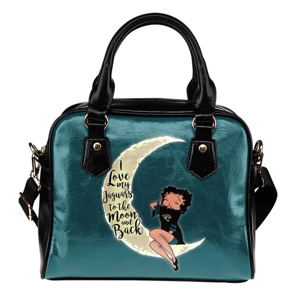 BB I Love My Jacksonville Jaguars To The Moon And Back Shoulder Handbags Women Purse Sb0801