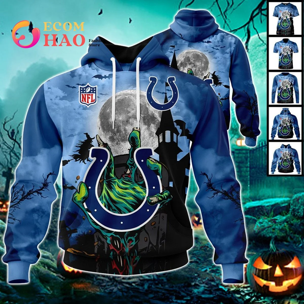 Colts Halloween Jersey 3D Hoodie, Zip Hoodie, Man - Women, Warm, Premium Quality HZ0501
