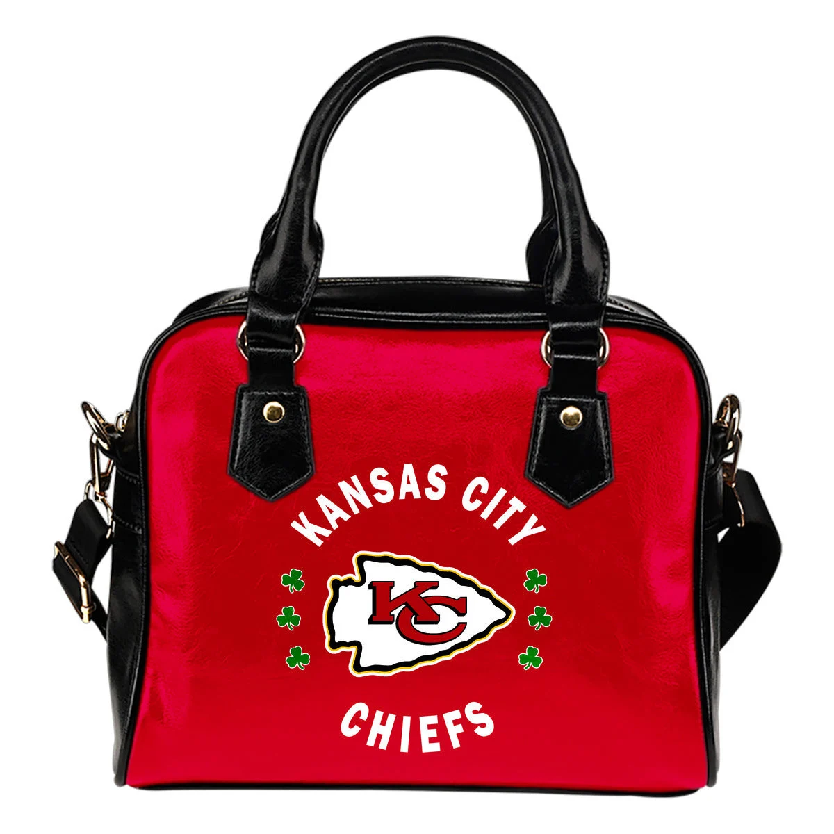 Central Beautiful Logo Circle Lucky Leaf Kansas City Chiefs Shoulder Handbags Sb0801