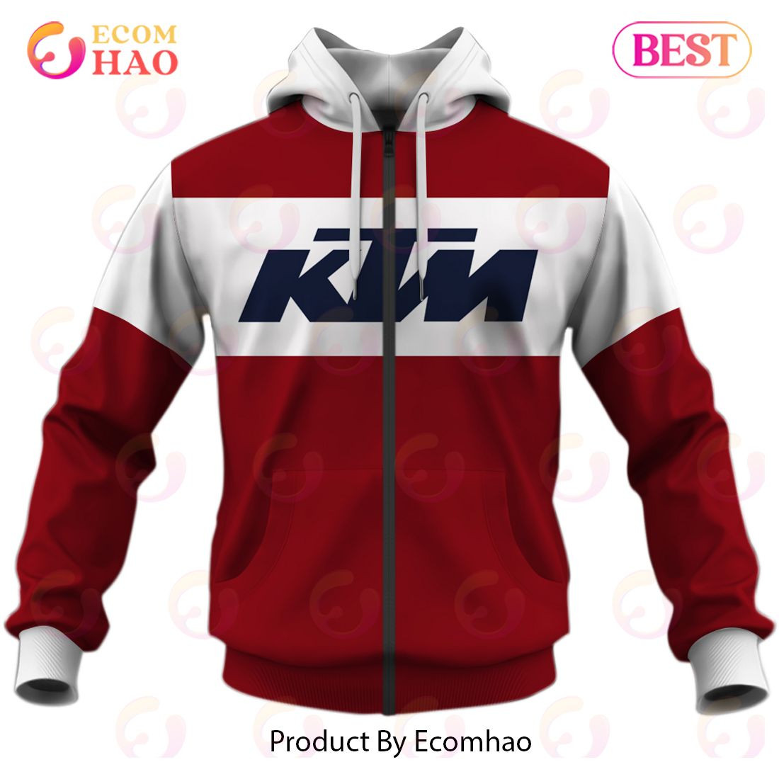 Customize Name Personalized Vintage Style KTM Motocross Jersey MX Enduro AHRMA Motorcycle Dirt Bike 3D Hoodie, Zip Hoodie, Man - Women, Warm, Premium Quality HZ0501