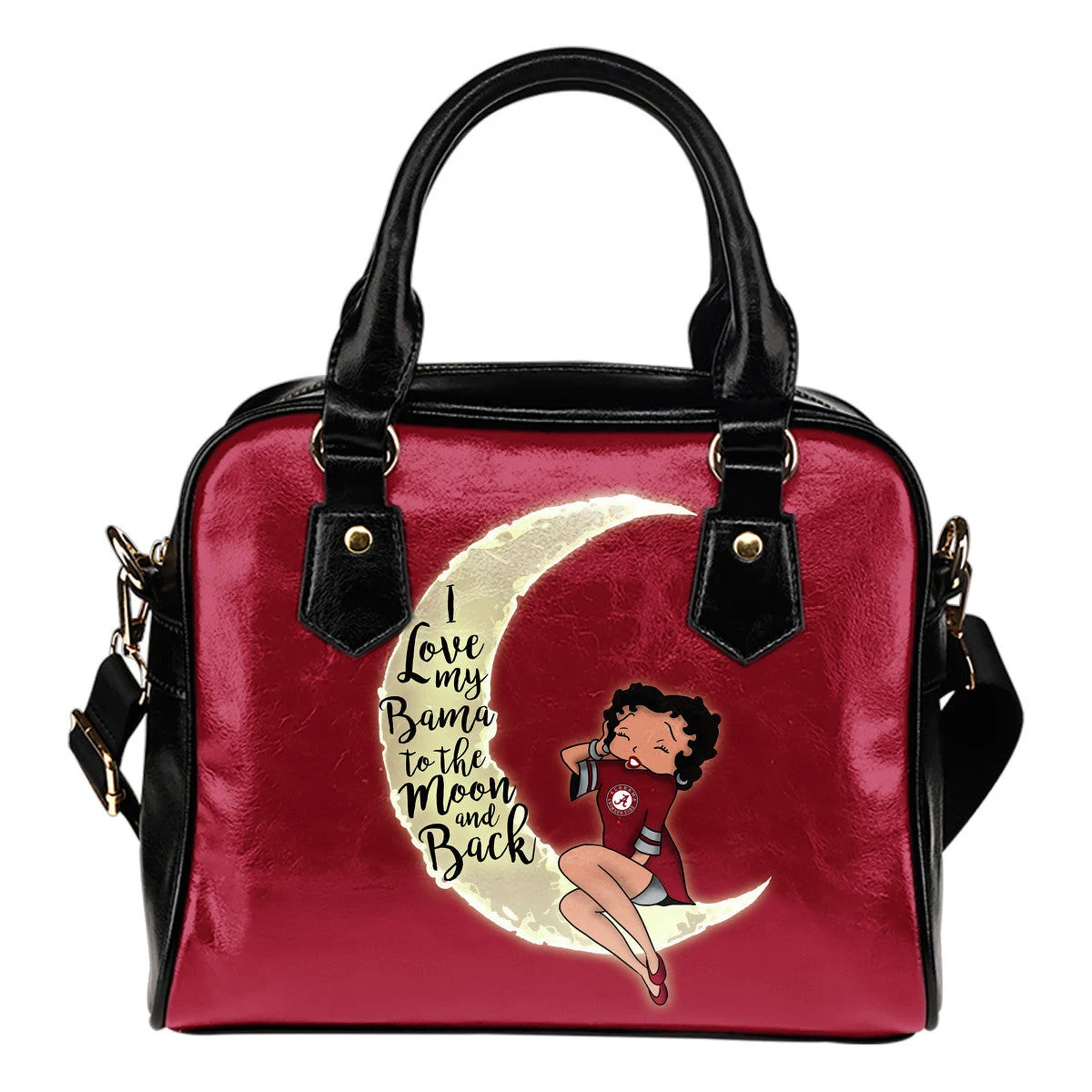 I Love My Alabama Crimson Tide To The Moon And Back Shoulder Handbags Women Purse Sb0801
