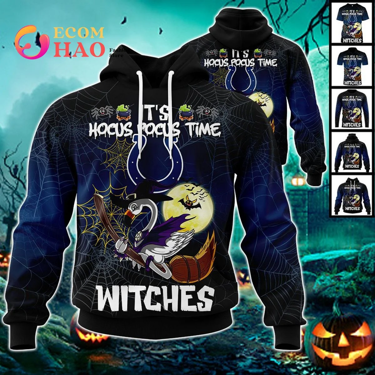 Colts Halloween Jersey Falmingo Witches Hocus Pocus 3D Hoodie, Zip Hoodie, Man - Women, Warm, Premium Quality HZ0501