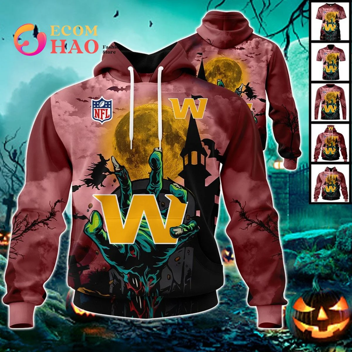 Commanders Halloween Jersey 3D Hoodie, Zip Hoodie, Man - Women, Warm, Premium Quality HZ0501