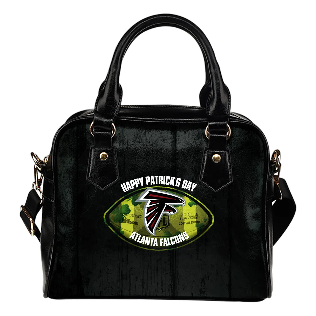 Retro Scene Lovely Shining Patrick's Day Atlanta Falcons Shoulder Handbags Sb0801