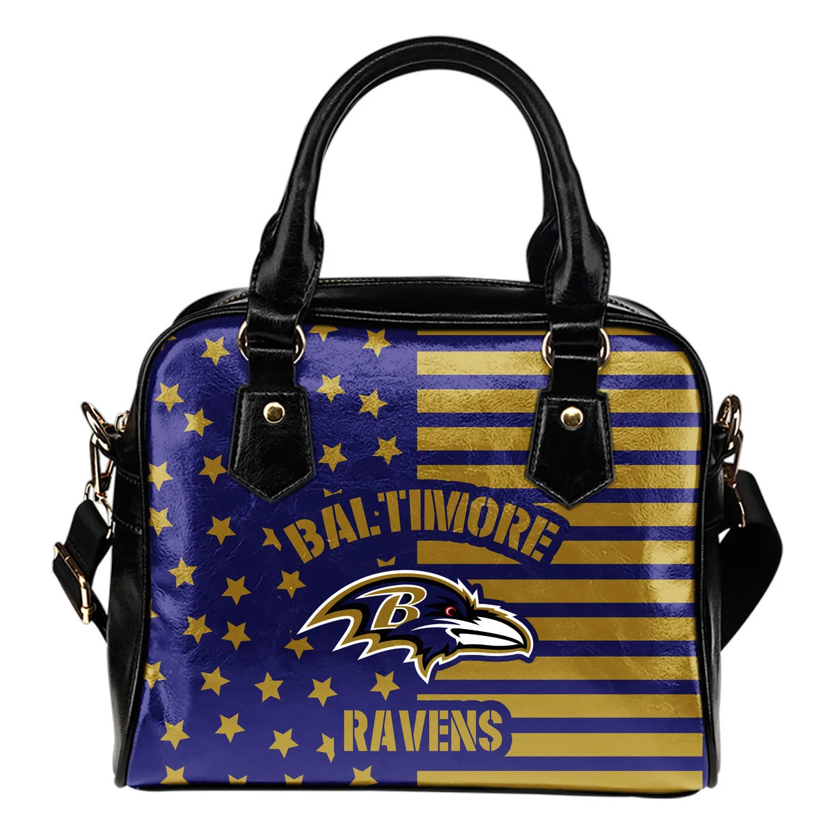 Twinkle Star With Line Baltimore Ravens Shoulder Handbags Sb0801