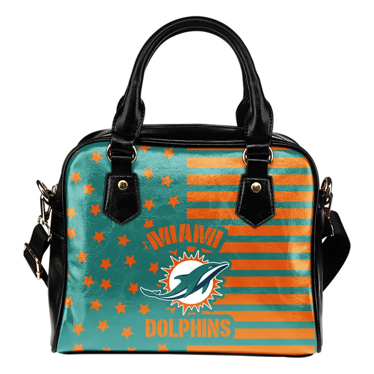 Twinkle Star With Line Miami Dolphins Shoulder Handbags Sb0801