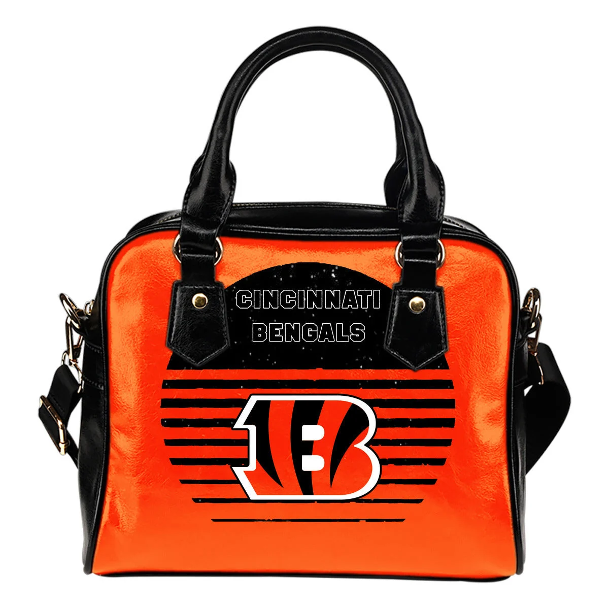 Back Fashion Round Charming Cincinnati Bengals Shoulder Handbags Sb0801