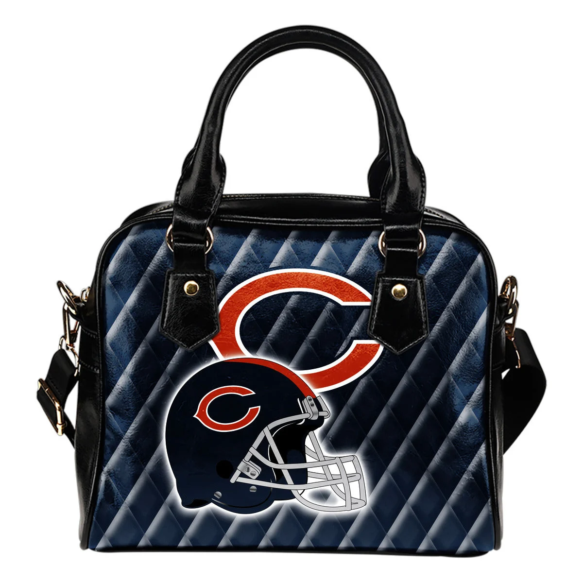 Couple Helmet Enchanting Logo Chicago Bears Shoulder Handbags Sb0801