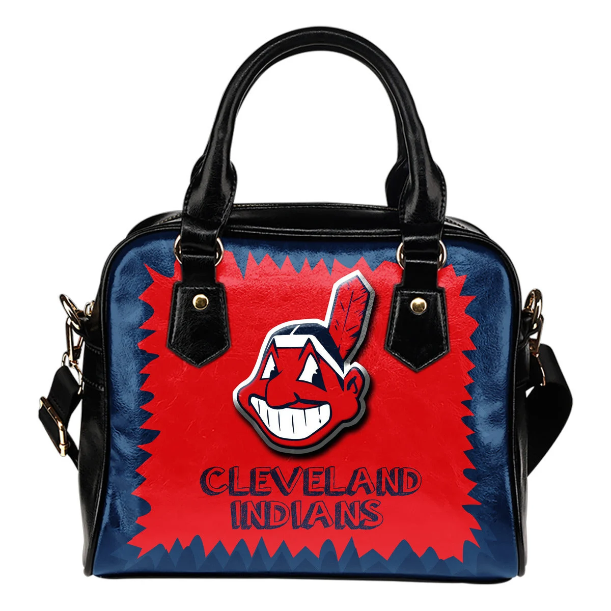 Jagged Saws Mouth Creepy Cleveland Indians Shoulder Handbags Sb0801