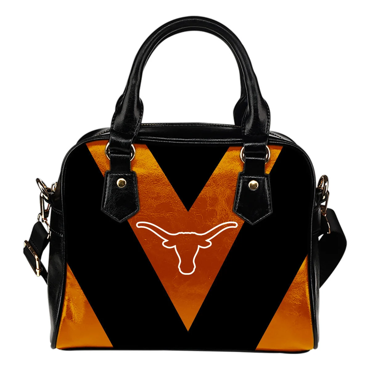 Triangle Double Separate Colour Texas Longhorns Shoulder Handbags Sb0801