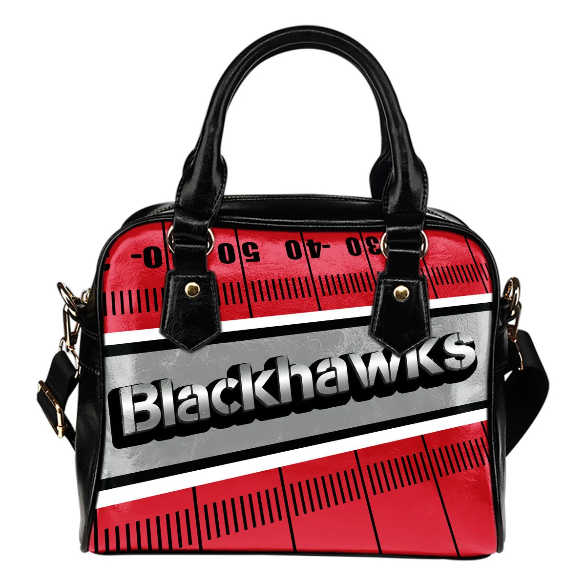 Chicago Blackhawks Silver Name Colorful Shoulder Handbags Sb0801