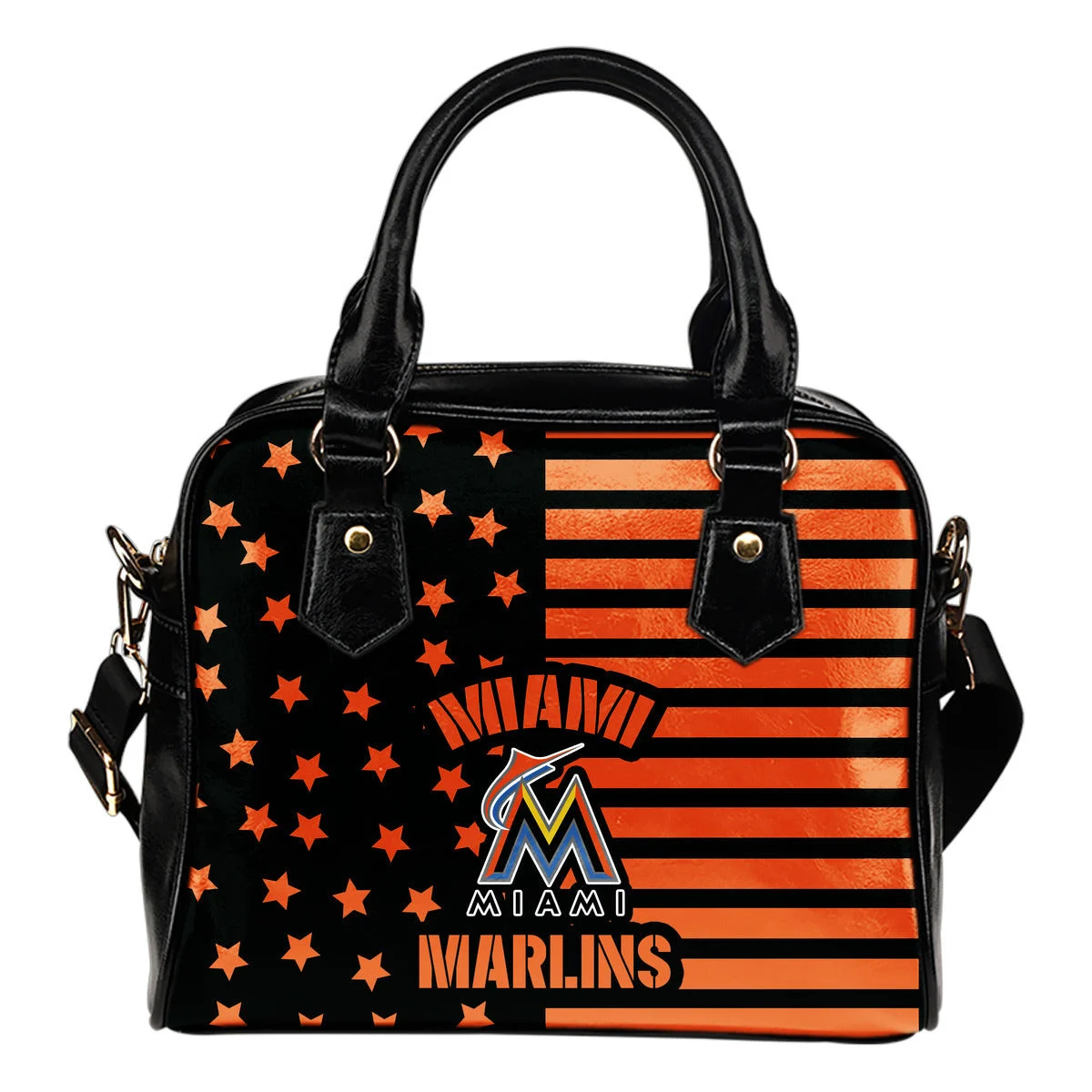 Twinkle Star With Line Miami Marlins Shoulder Handbags Sb0801