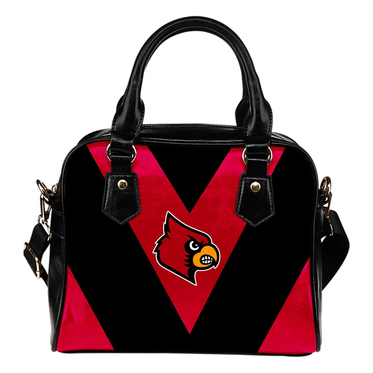 Triangle Double Separate Colour Louisville Cardinals Shoulder Handbags Sb0801