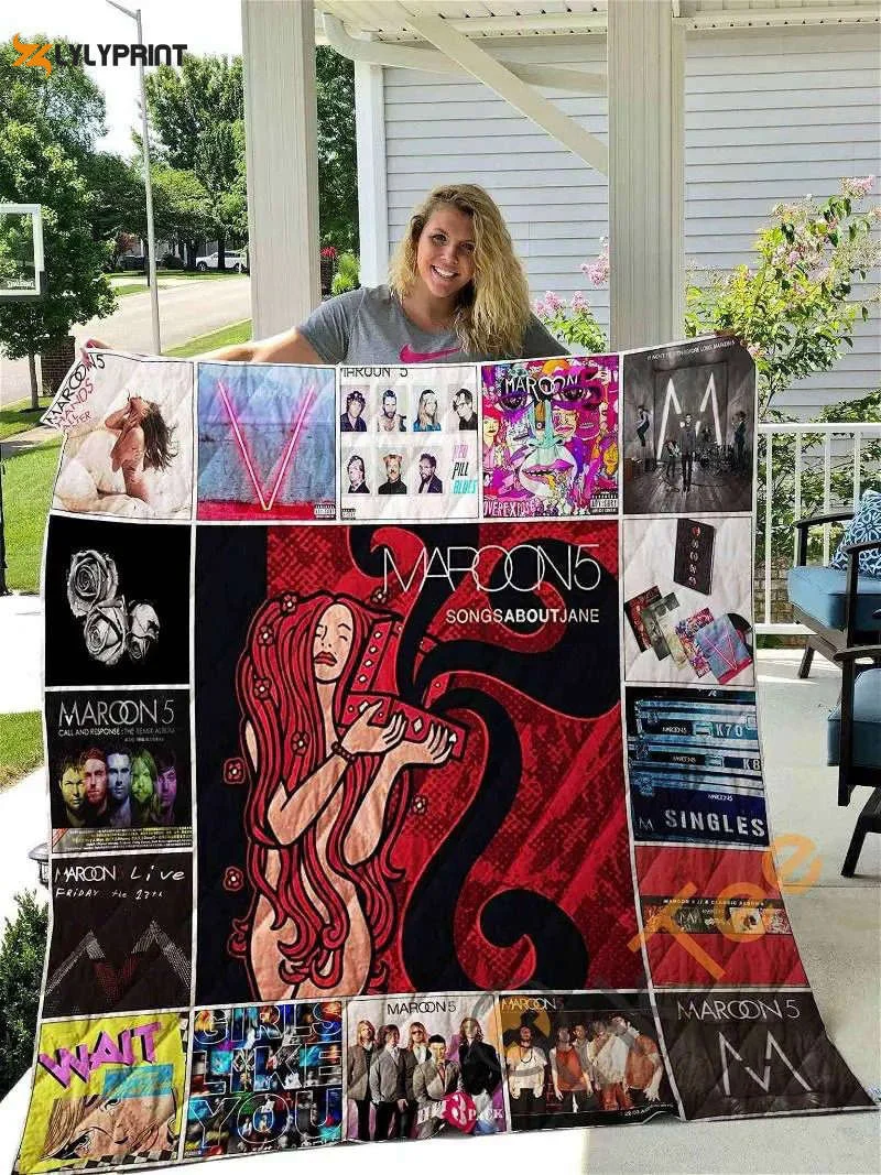 Maroon 5 4 Quilt Blanket For Fans Home Decor Gift ,  Soft Quilt, King Size, All Season Cozy Quilt QB0901