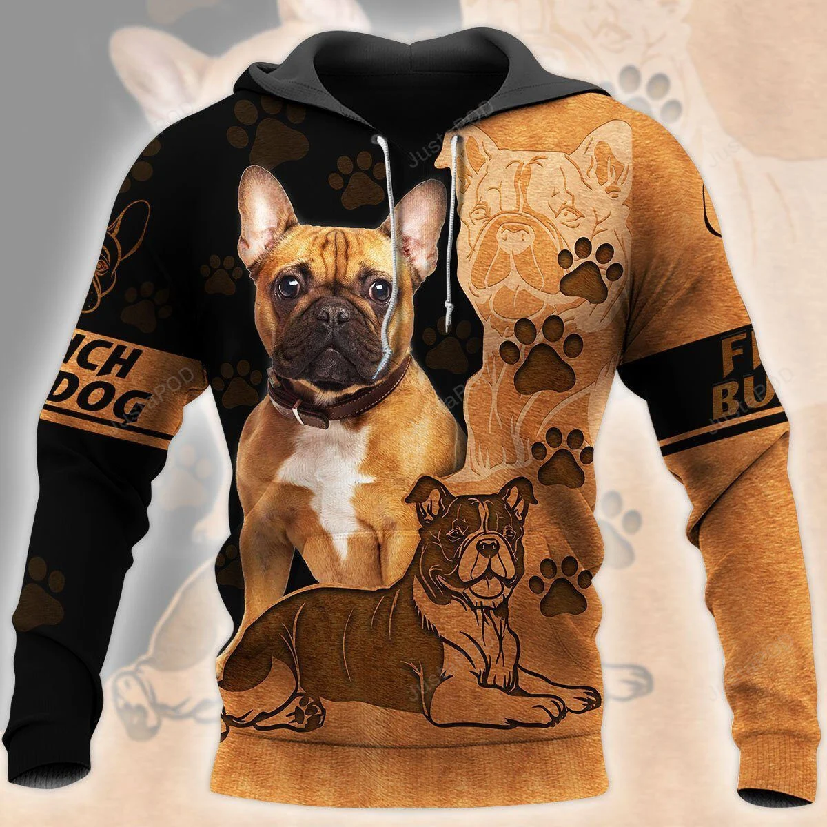 Bulldog 3D All Over Printed Hoodie, Zip- Up Hoodie HZ0501