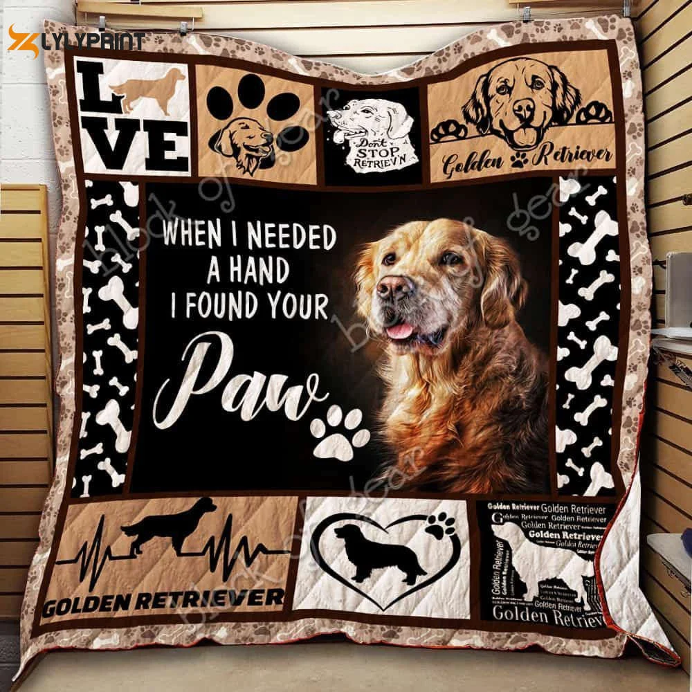 When I Needed A Hand Golden Retriever Queen 3D Customized Quilt ,  Soft Quilt, King Size, All Season Cozy Quilt QB0901
