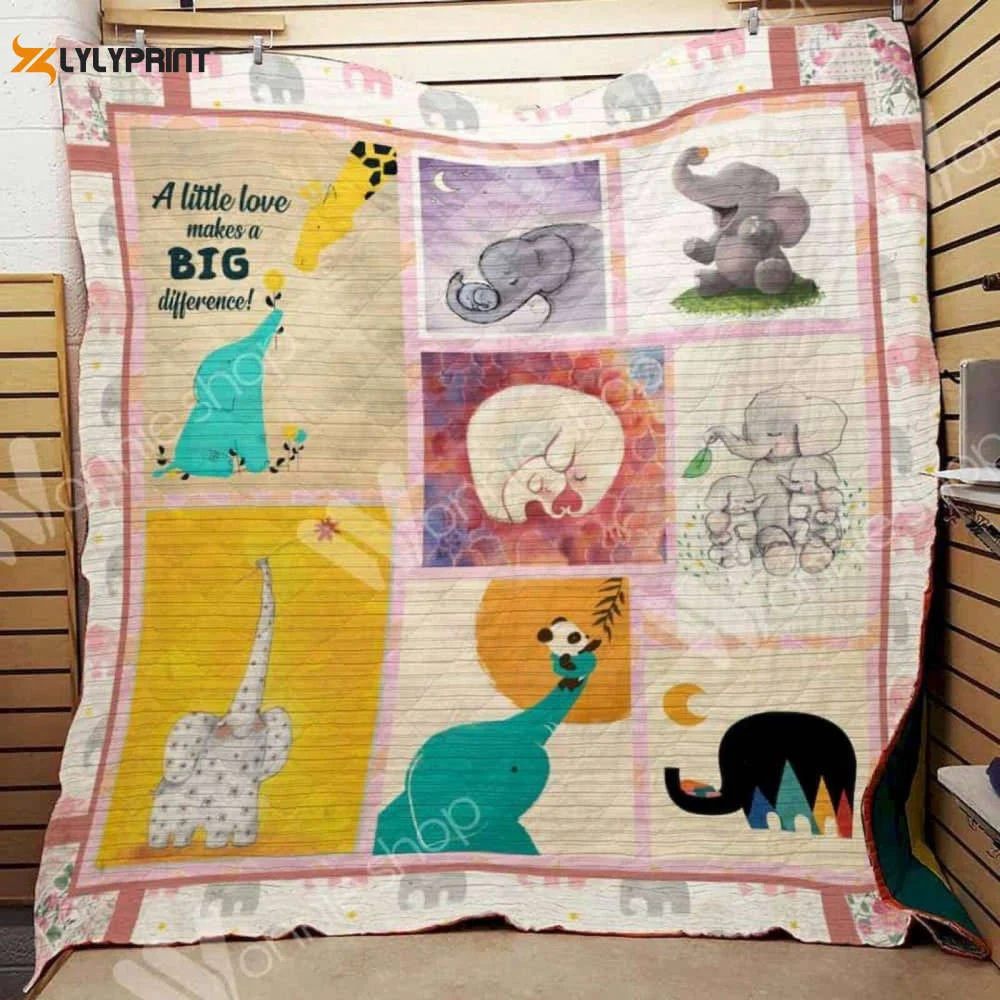 A Little Love Makes A Big Difference 3D Customized Quilt , Soft Quilt, King Size, All Season Cozy Quilt QB0901