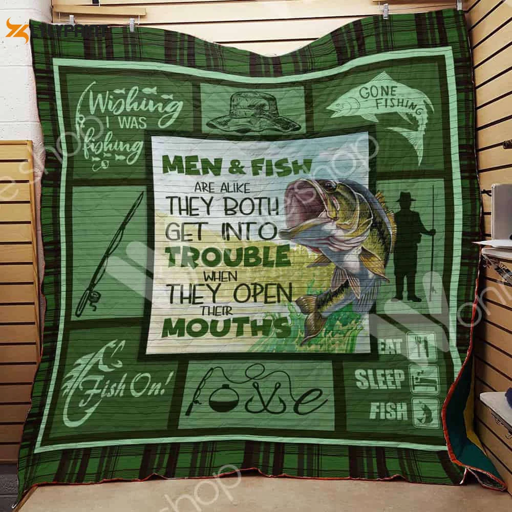 Fishing 3D Customized Quilt Blanket For Fans Home Decor Gift ,  Soft Quilt, King Size, All Season Cozy Quilt QB0901