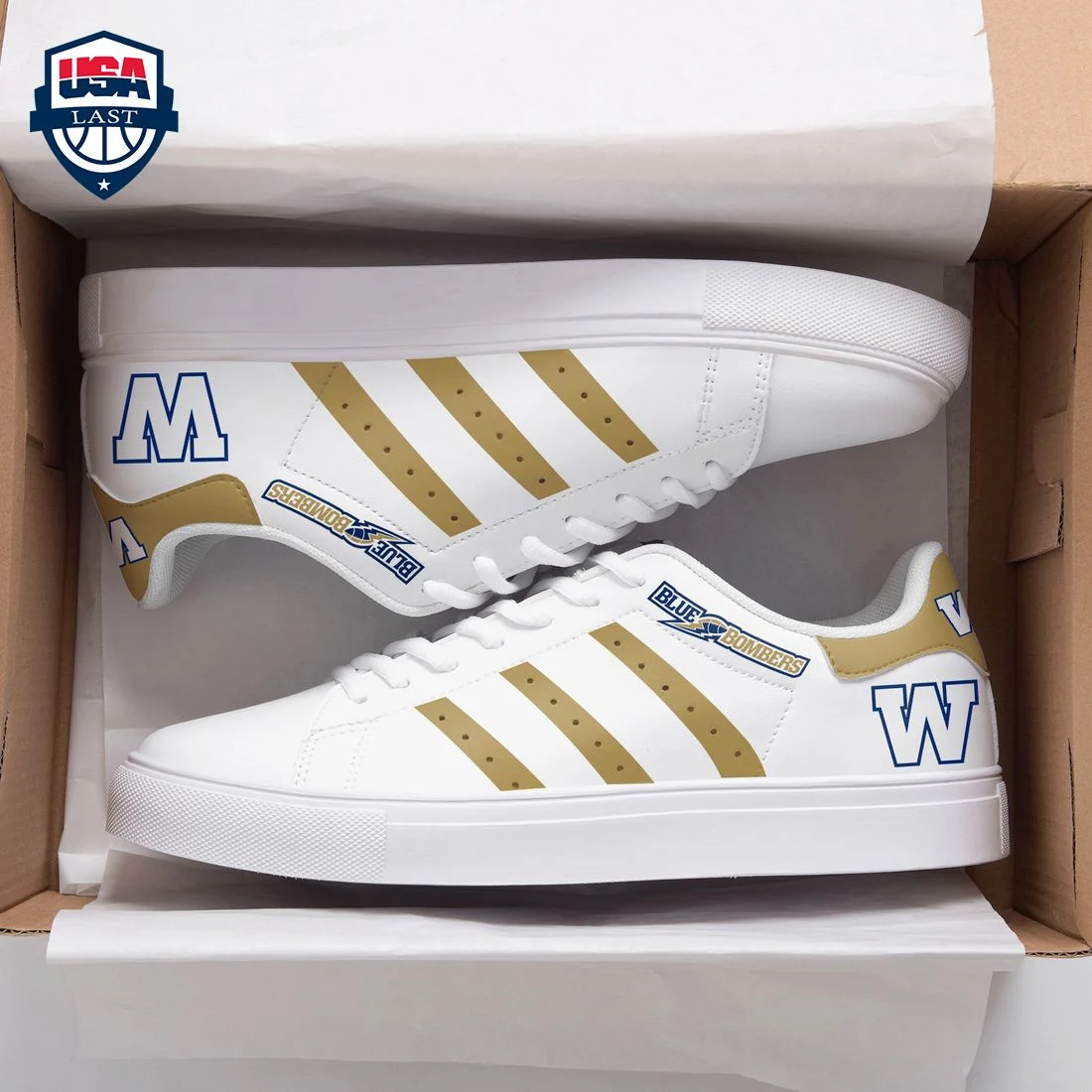 CFL Winnipeg Blue Bombers White Stan Smith Shoes , Trendy Style Sneakers ST0801