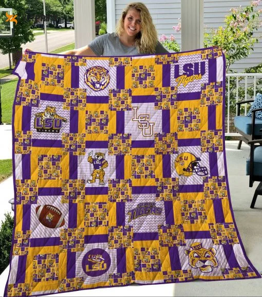 Ncaa Lsu Tigers 3D Customized Personalized 3D Customized Quilt Blanket For Fans Home Decor Gift ,  Soft Quilt, King Size, All Season Cozy Quilt QB0901