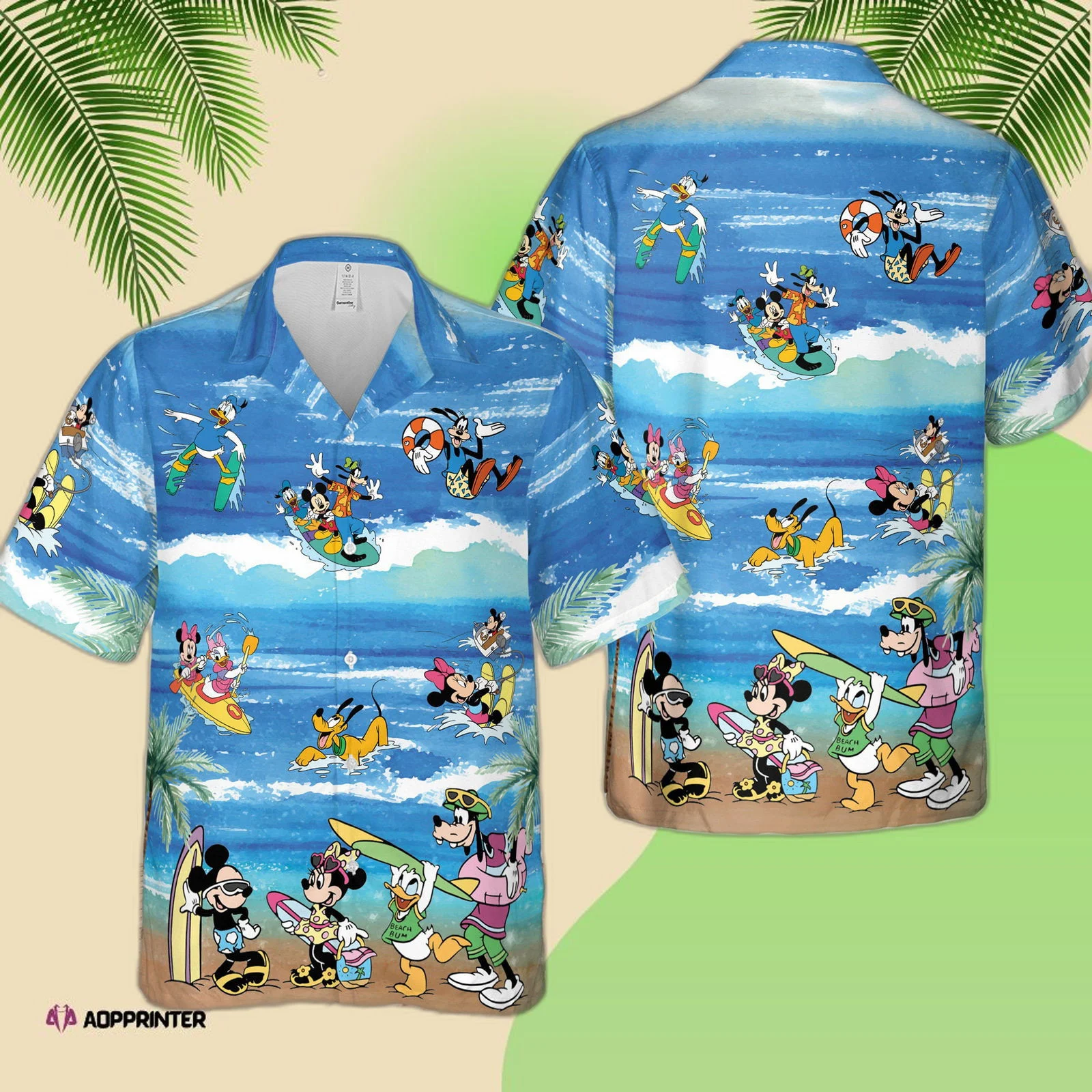Disney World Gift Mickey Friends Family Vacation Holiday Hawaiian T-Shirt HW0601