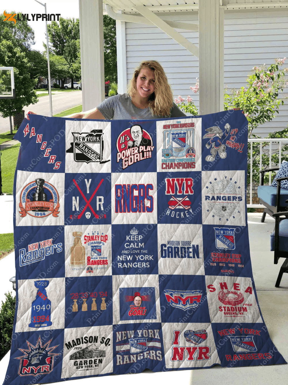 New York Rangers Quilt Blanket For Fans Home Decor Gift , Soft Quilt, King Size, All Season Cozy Quilt QB0901