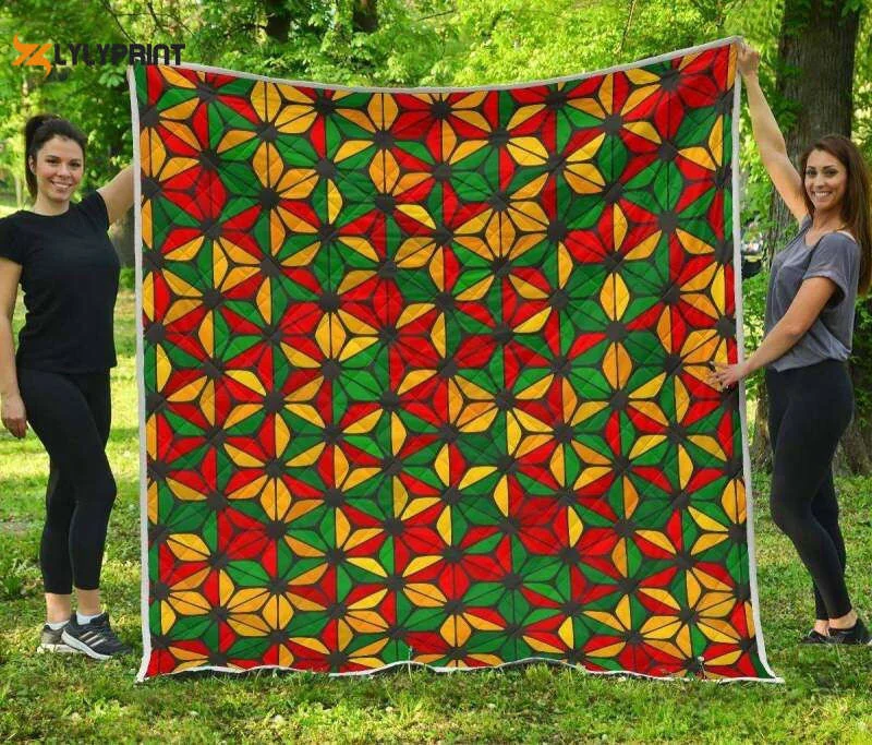 Geometric Reggae 3D Customized Quilt , Soft Quilt, King Size, All Season Cozy Quilt QB0901