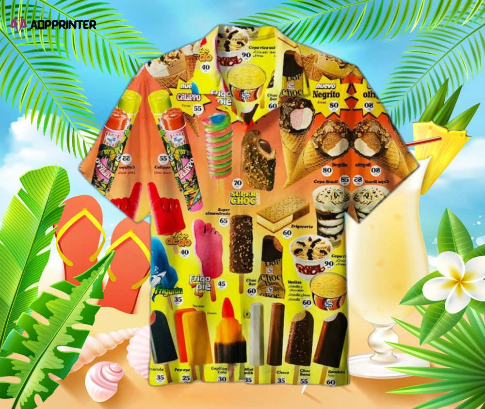 Ice Cream 9 Hawaiian Shirt, Men's 3D Hawaiian Shirt For The Summer Beach Vibes HW0601