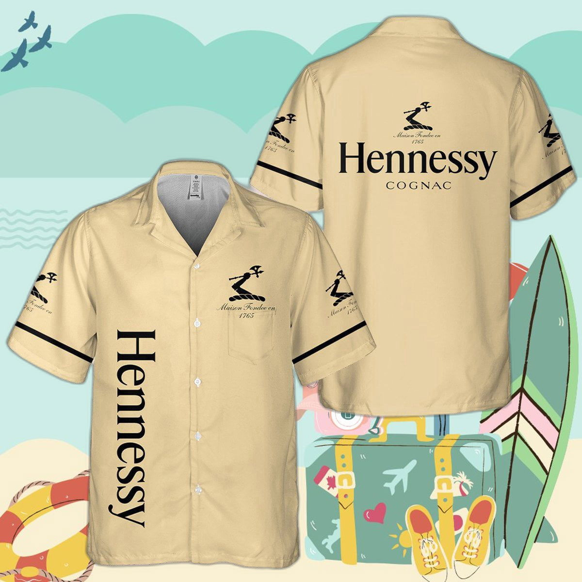 Hennessy Cognac All Over Print 3D Hawaiian Shirt HW0601