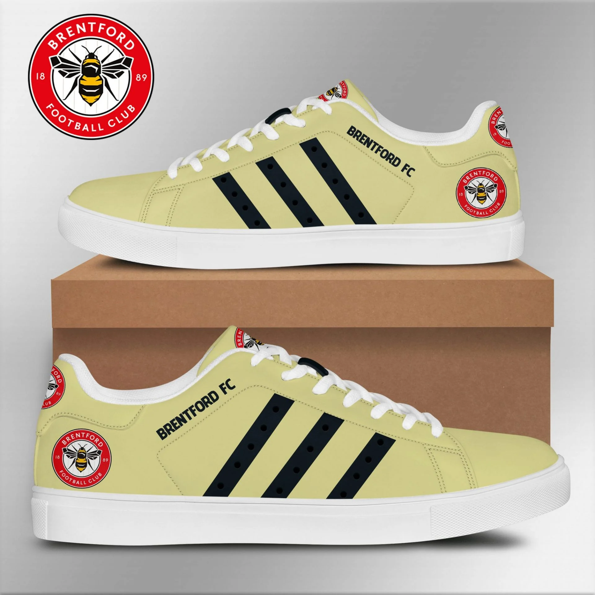 Brentford FC Yellow Black Stan Smith Shoes Men Women, Trendy Style Sneakers ST0801