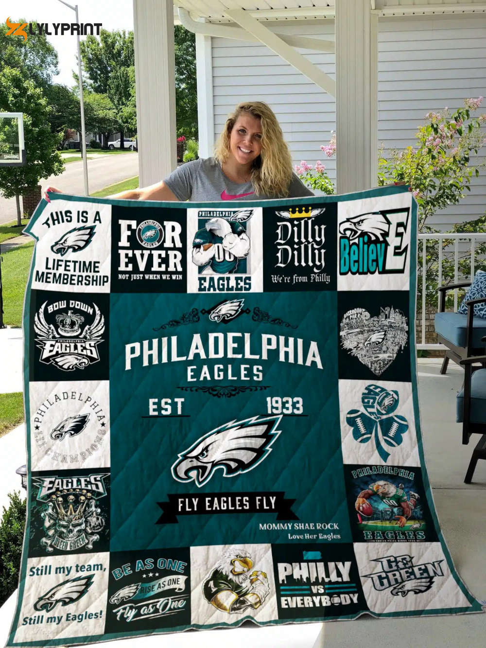 Philadelphia Eagles 1 Quilt Blanket For Fans Home Decor Gift , Soft Quilt, King Size, All Season Cozy Quilt QB0901