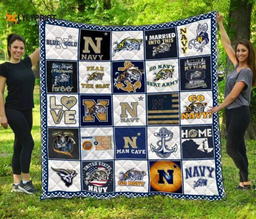 Navy Midshipmen 2 Quilt Blanket For Fans Home Decor Gift , Soft Quilt, King Size, All Season Cozy Quilt QB0901