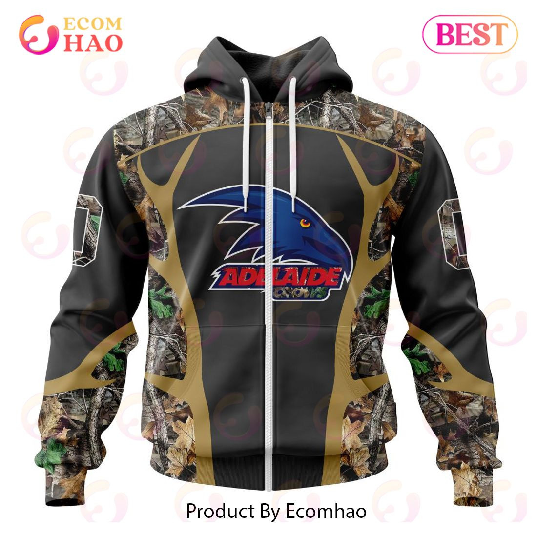 AFL Adelaide Crows Special Camo Hunting Design 3D Hoodie, Zip Hoodie, Man - Women, Warm, Premium Quality HZ0501