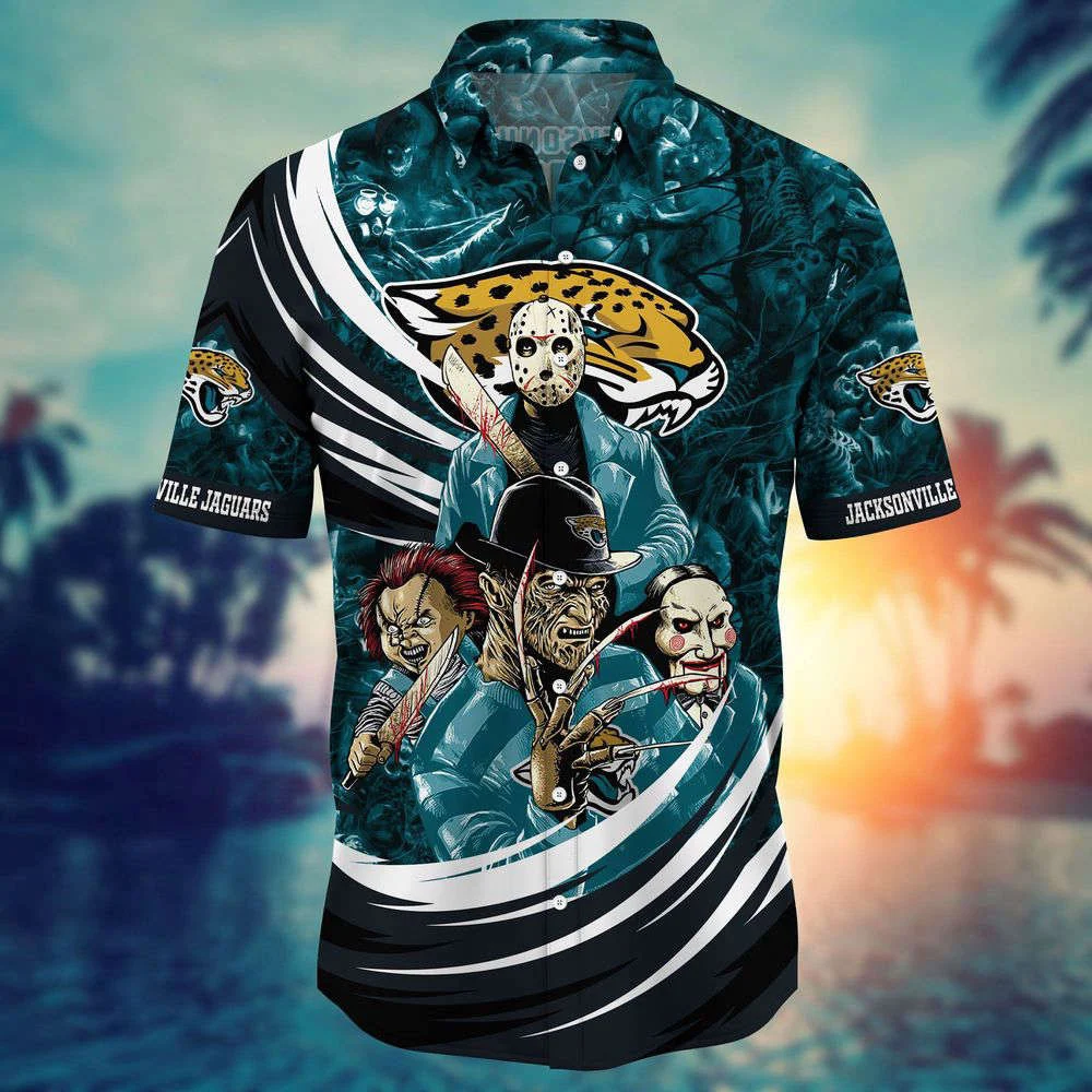 Jacksonville Jaguars NFL Halloween Horror Movies Hawaiian Shirts For Men Women HW0601