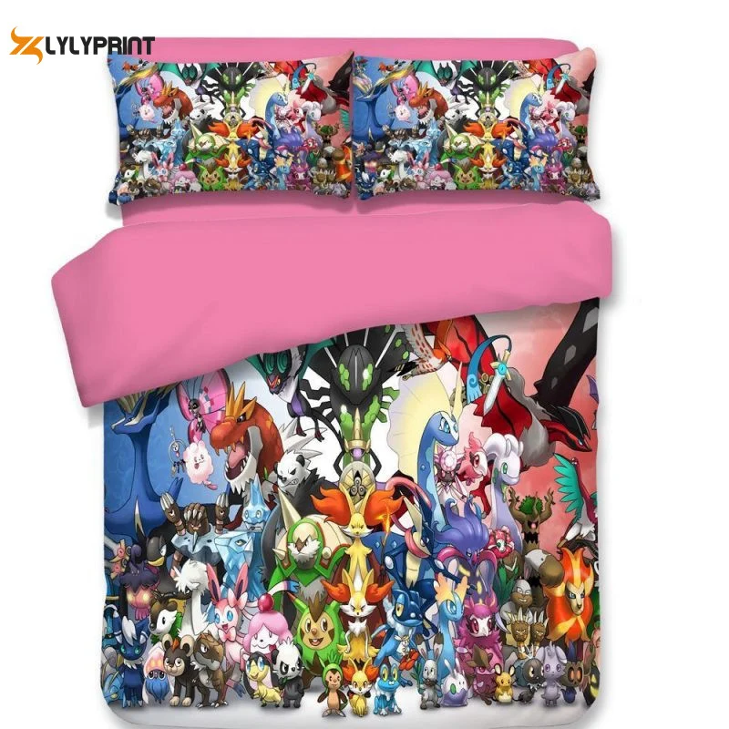 Cartoon Pikachu 5 Duvet Quilt Bedding Set , Soft Quilt, King Size, All Season Cozy Quilt QB0901