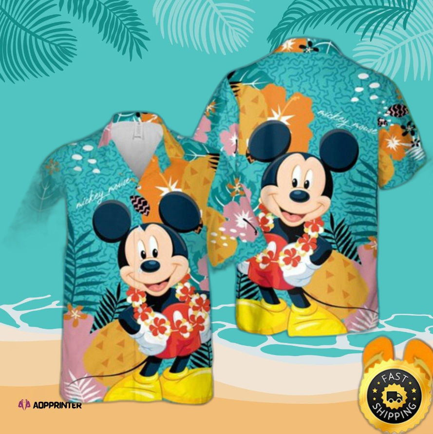 Mickey Mouse Hawaii Aloha Unisex Hawaiian Shirt Beach Tropical 2023 HW0601