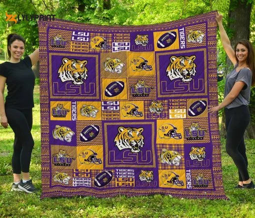 Ncaa Lsu Tigers 3D Customized Personalized 3D Customized Quilt Blanket For Fans Home Decor Gift ,  Soft Quilt, King Size, All Season Cozy Quilt QB0901