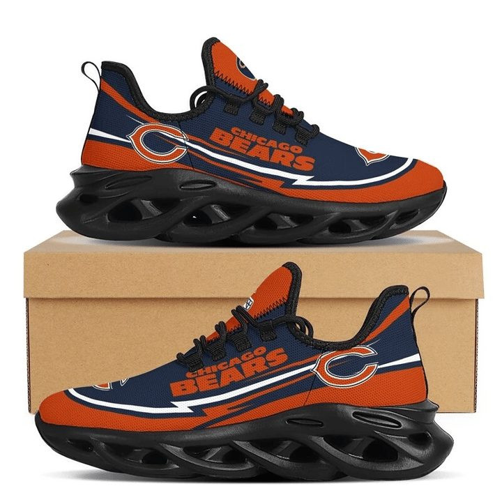 NFL Chicago Bears Orange Dark Blue White Curve Max Soul Shoes for Women and Men MS0601