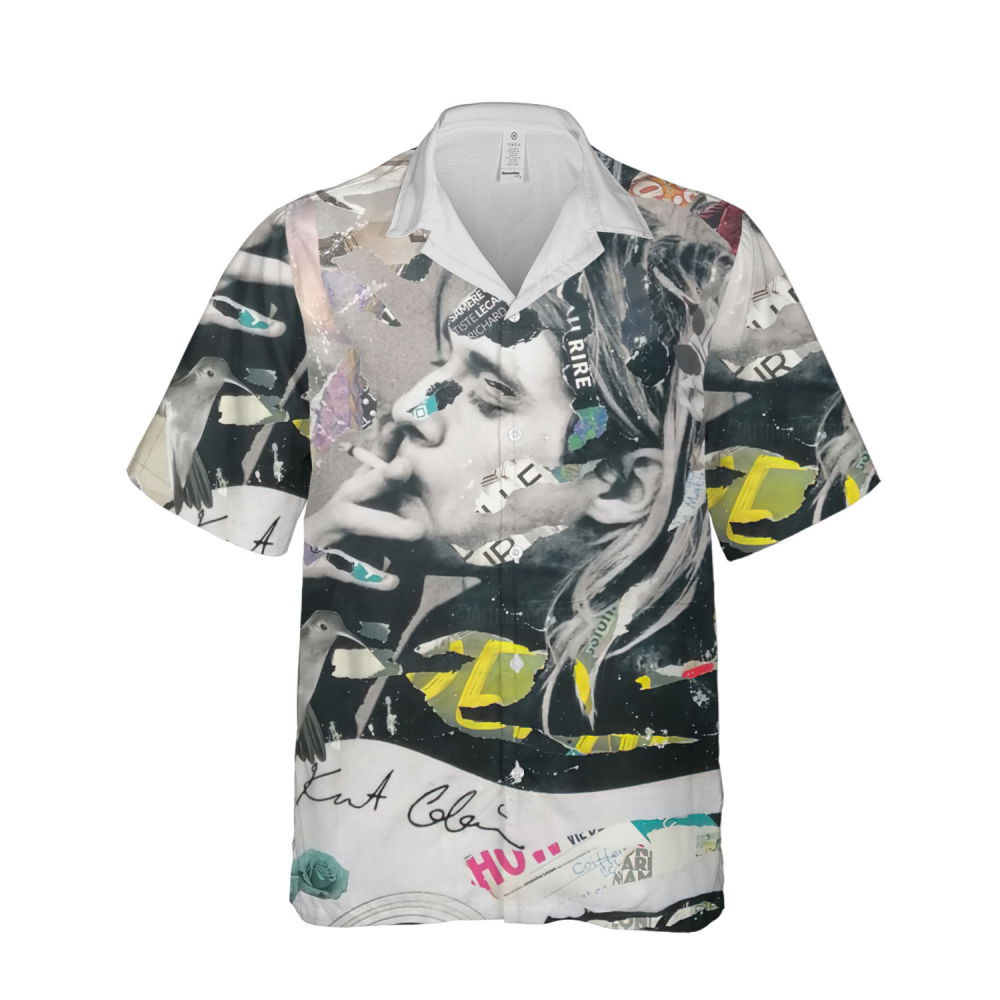 Nirvana Merch Kurt Cobain Art Cuban Shirt Premium Hawaiian Shirt HW0601