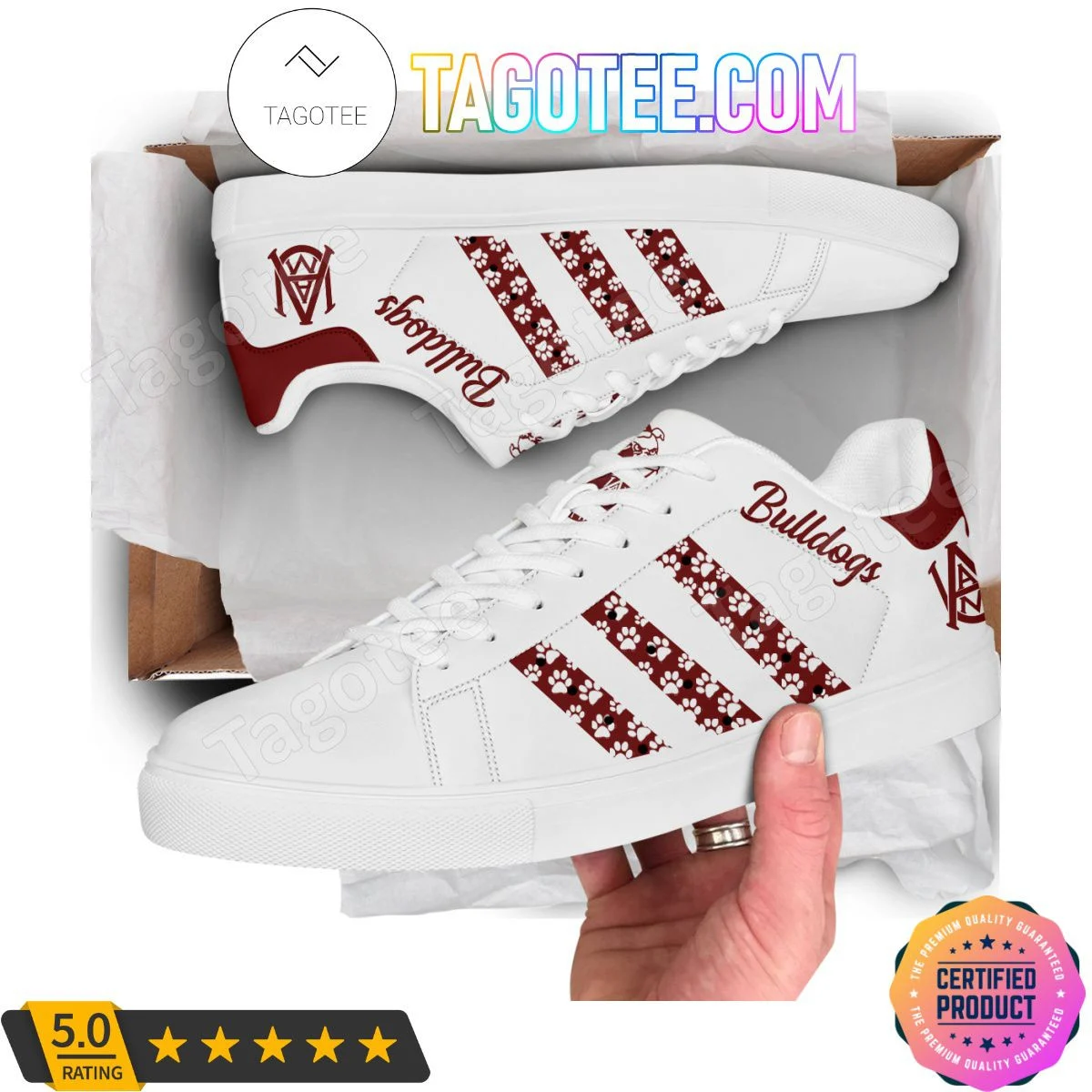 NCAA Alabama A&M Bulldogs White Stan Smith Shoes , Trendy Style Sneakers ST0801