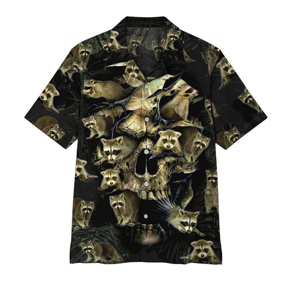 Raccoon Skull Custom Hawaiian Shirt, Gift For Men And Women HW0601